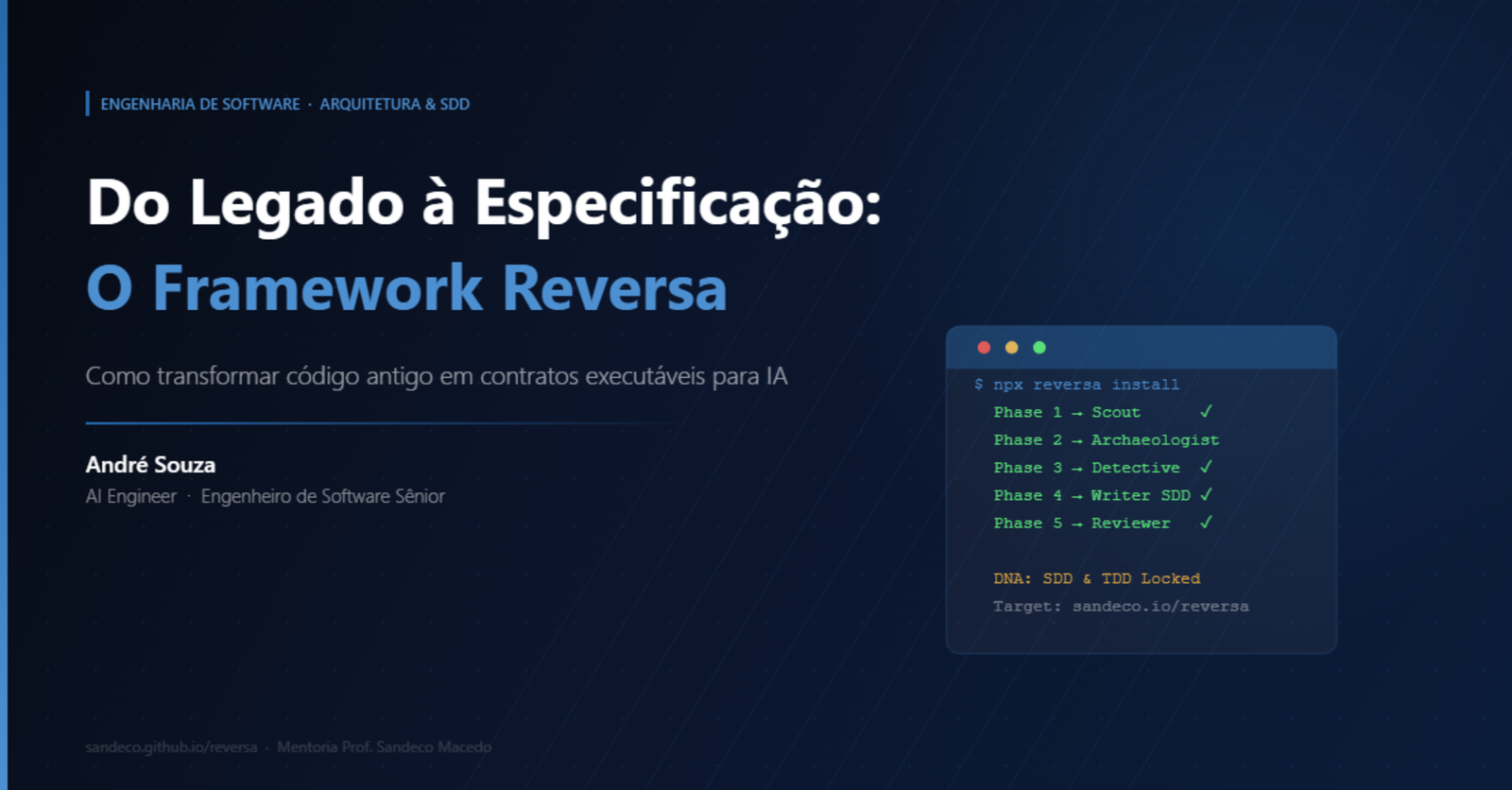 Cover: Como transformar sistemas legados em especificações executáveis para agentes de IA: o Framework Reversa